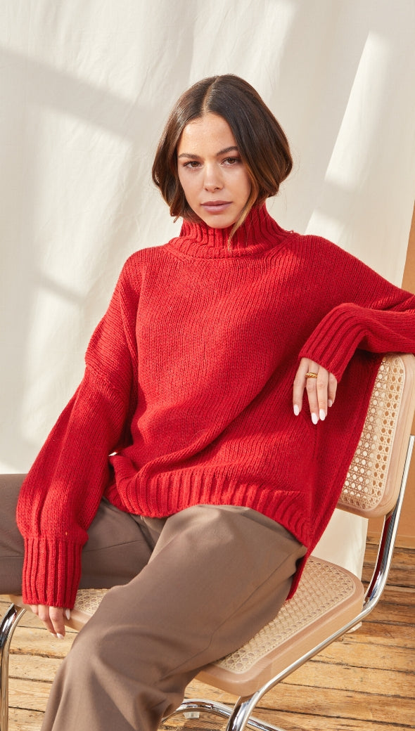 MARGOT SWEATER - APPLE RED