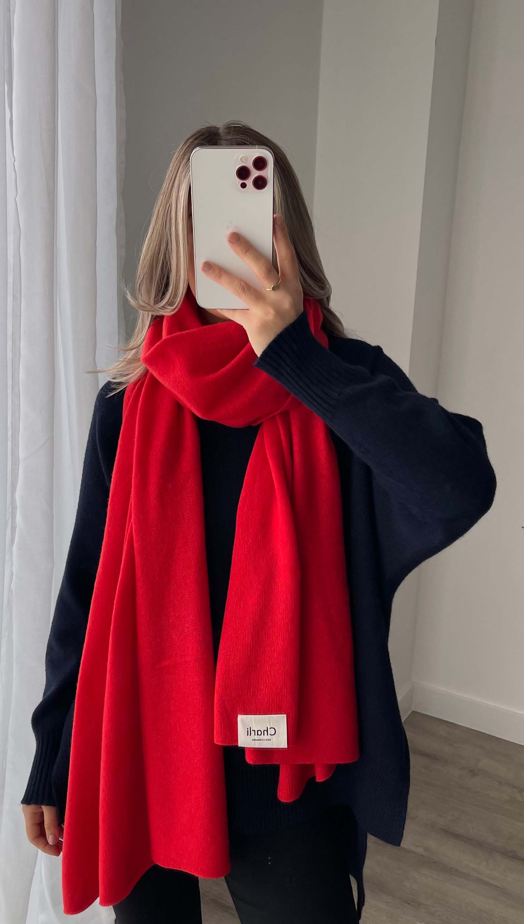 CASHMERE TRAVEL WRAP - POMEGRANATE