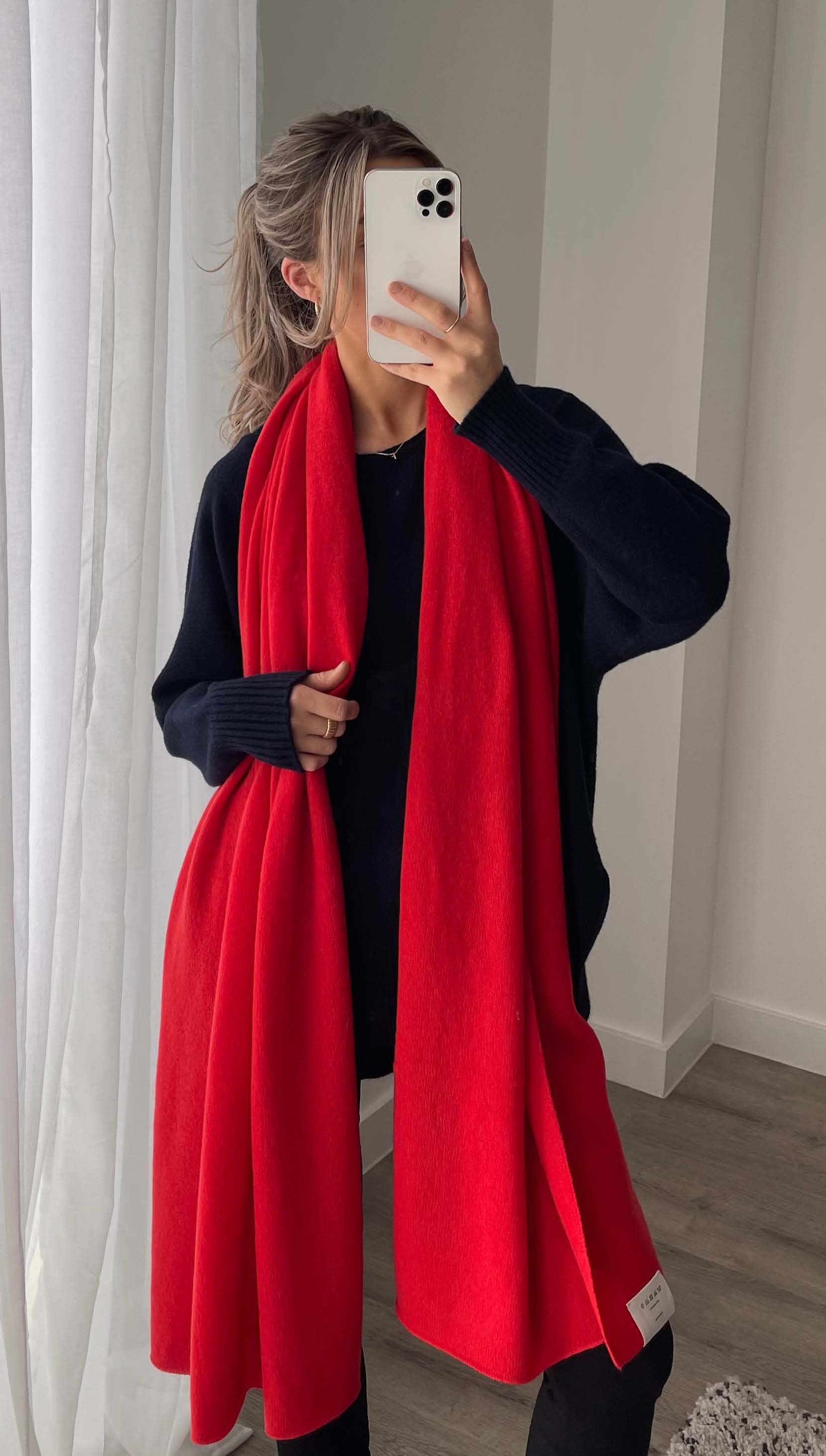 CASHMERE TRAVEL WRAP - POMEGRANATE