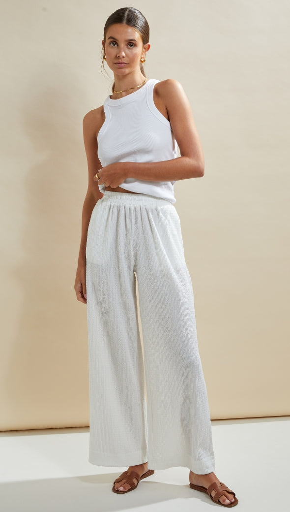 TAMARA WIDE LEG TROUSERS - WHITE