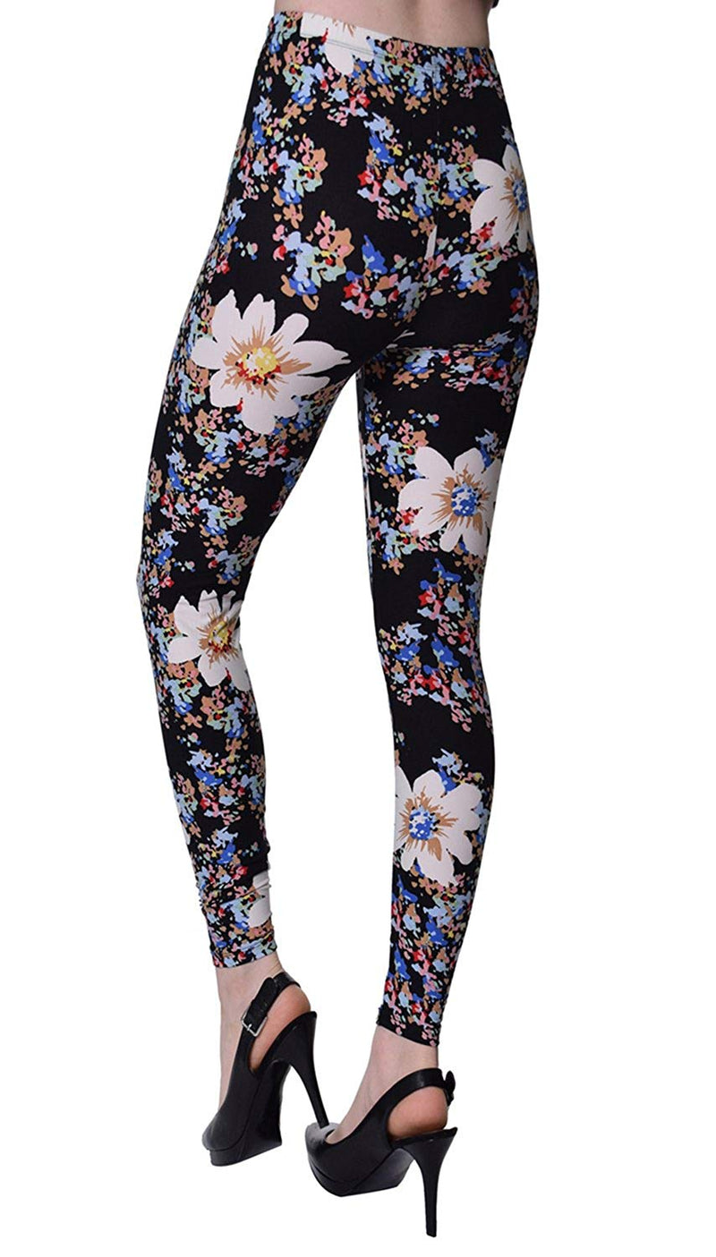 Printed Brushed Leggings - Flower Burst – VIV Collection