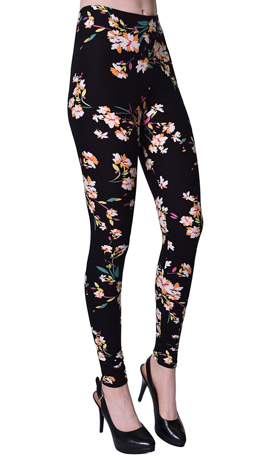 Printed Brushed Leggings - Lily Black – VIV Collection