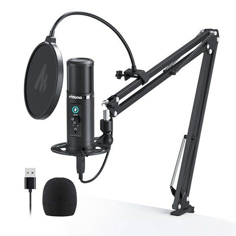 XLR Microphone Condenser Mic for Computer Gaming, Podcast Tripod Stand Kit  for Streaming, Recording, Vocals, Voice, Cardioids Studio Microphone 5 Core  RM 7 BLU 