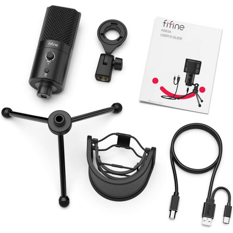 FIFINE T683 USB Microphone Kit – Condenser Mic with Arm Stand Mute Button &  Gain, for Podcast, Recording, Zoom, Gaming, Streaming, , etc.. – My  Tech Shoppe