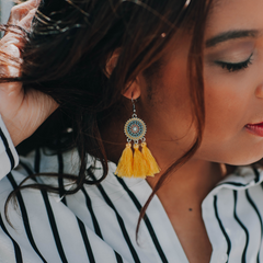 Yellow Tassel Earrings