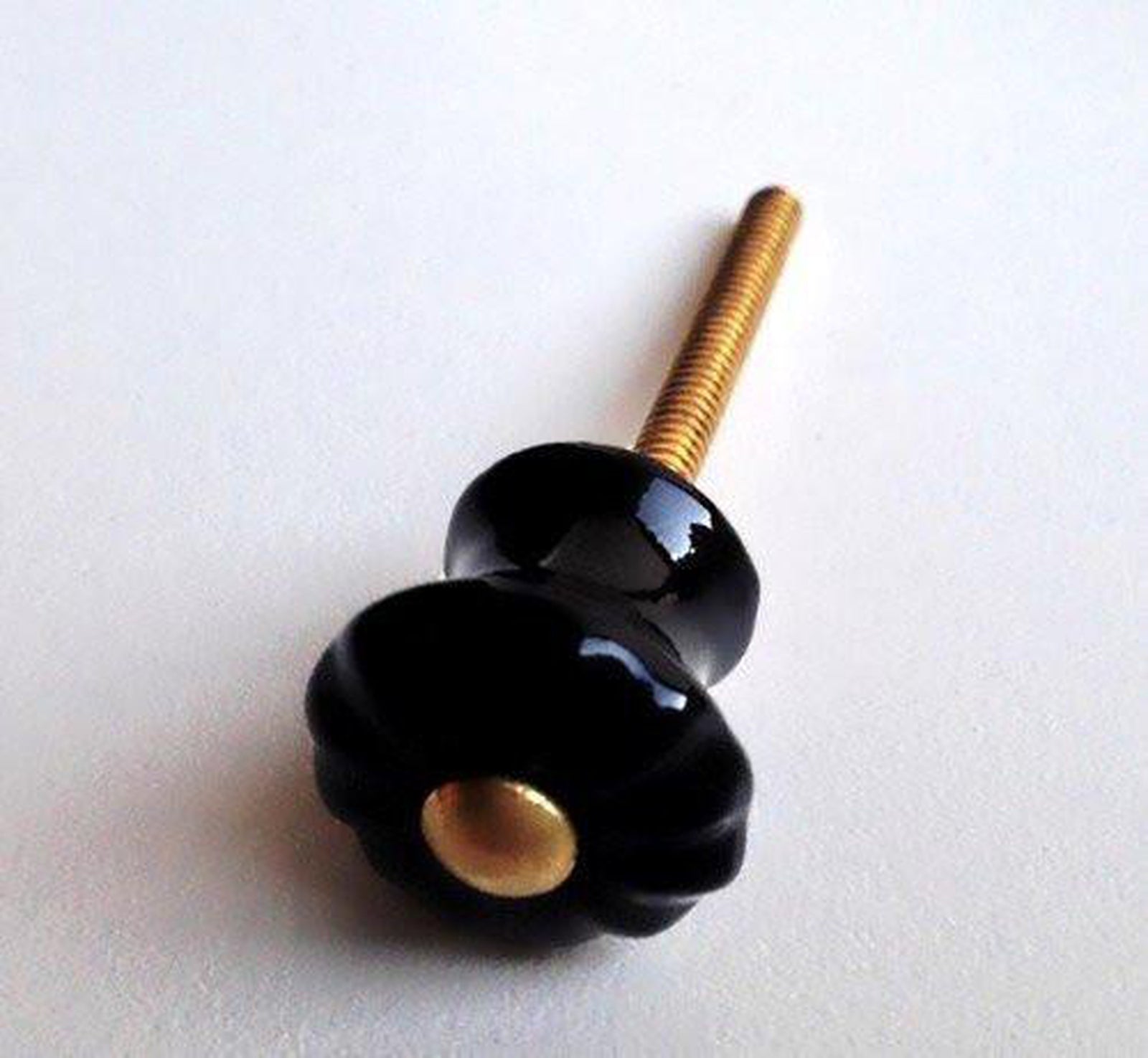 Mini Black Porcelain Knobs Small Drawer Pulls Set of 10 Dwyer