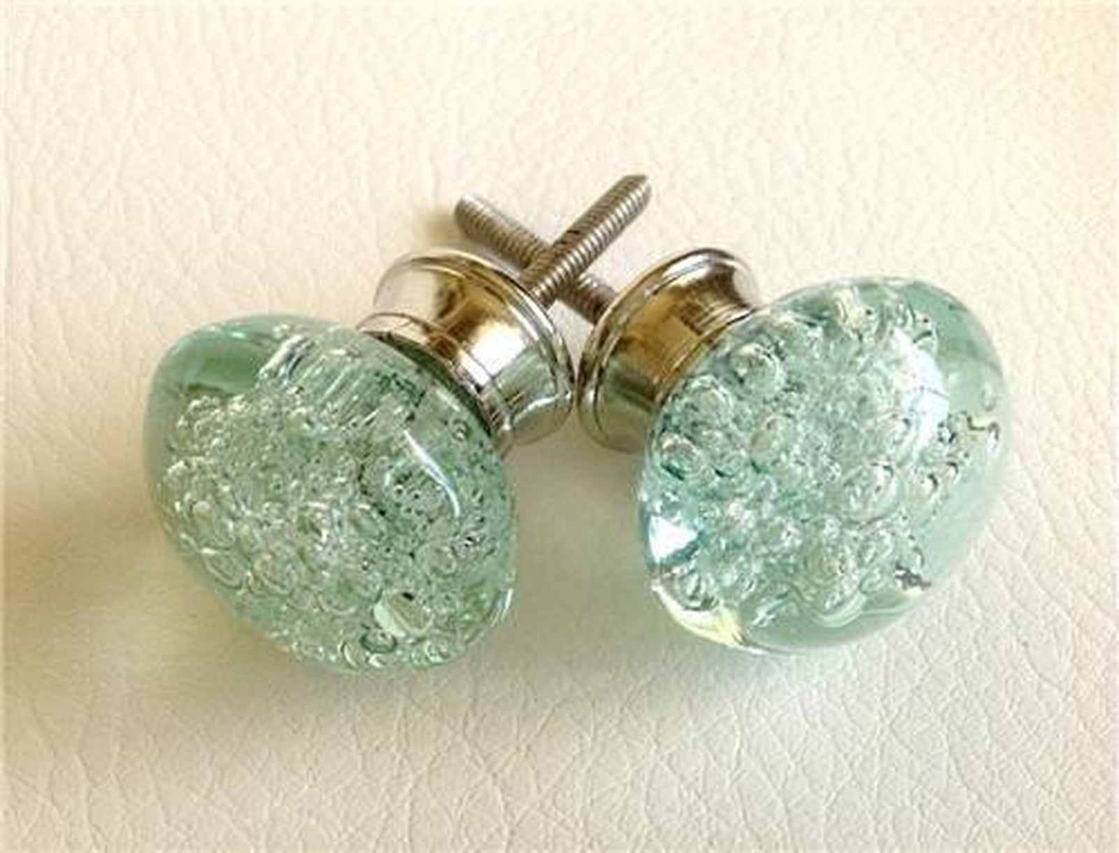 Mint Green Sea Glass Bubble Cabinet Knobs Dresser Drawer Pulls