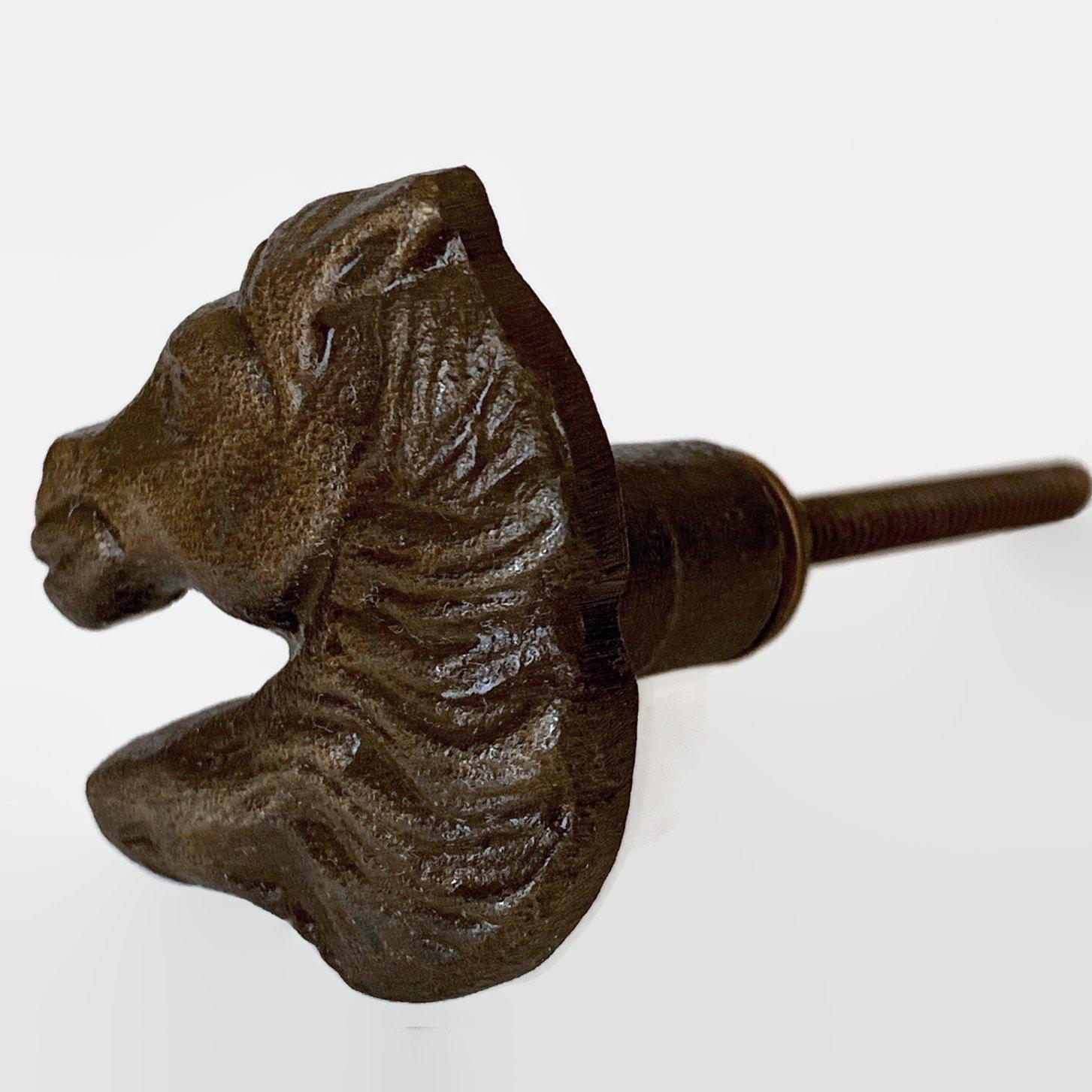 Cast Iron Horse Head Knobs Kids' Dresser Drawer Pulls Western