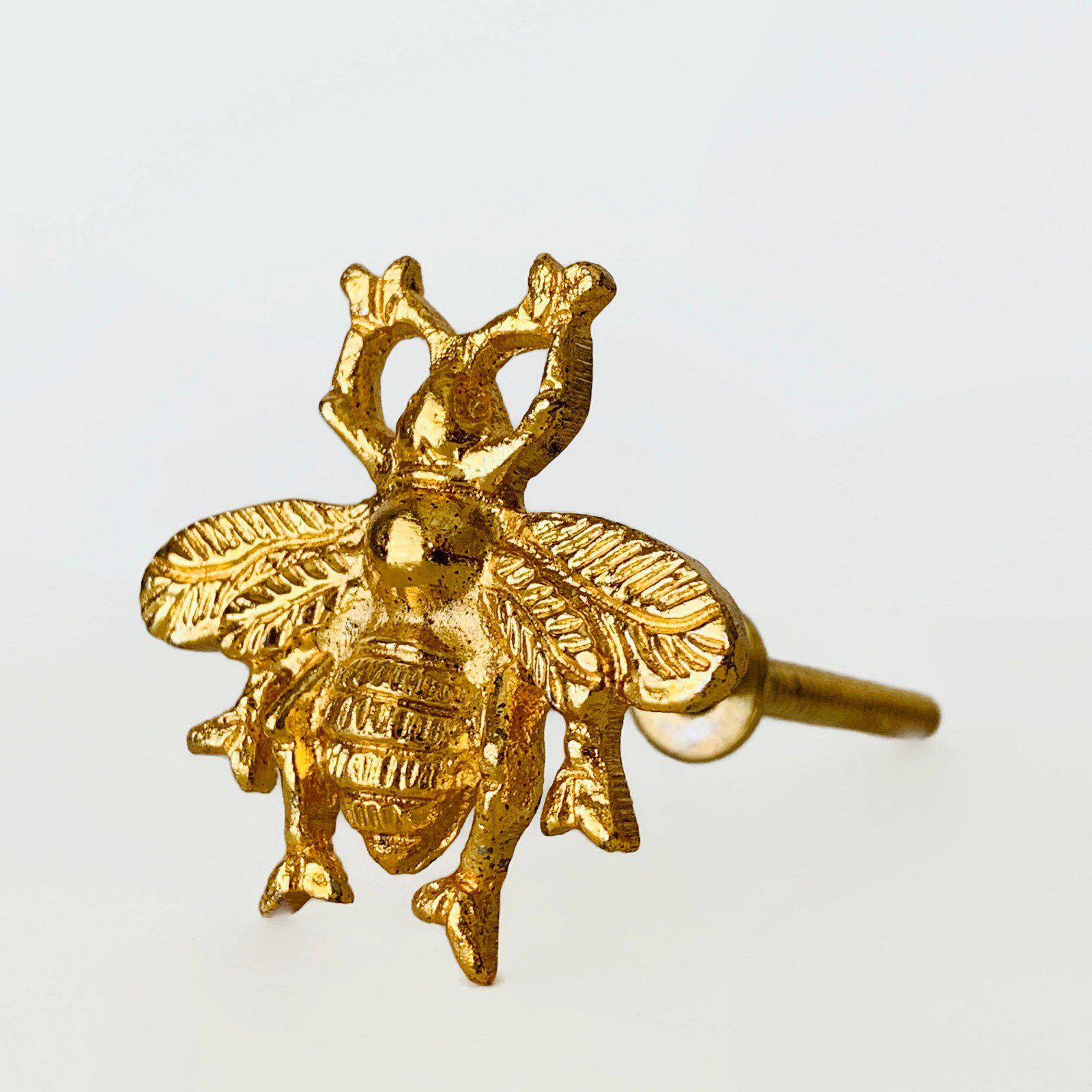 Golden Honey Bee Cabinet Knobs Decorative Dresser Drawer Pulls