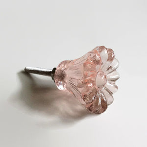 Pink Daisy Glass Crystal Cabinet Knobs Dresser Drawer Pulls