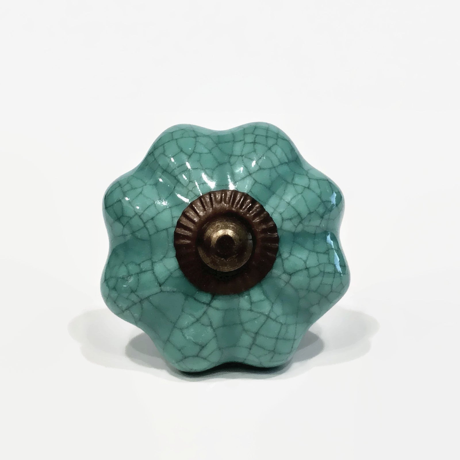 Teal Blue Green Porcelain Cabinet Knobs Dresser Drawer Pulls