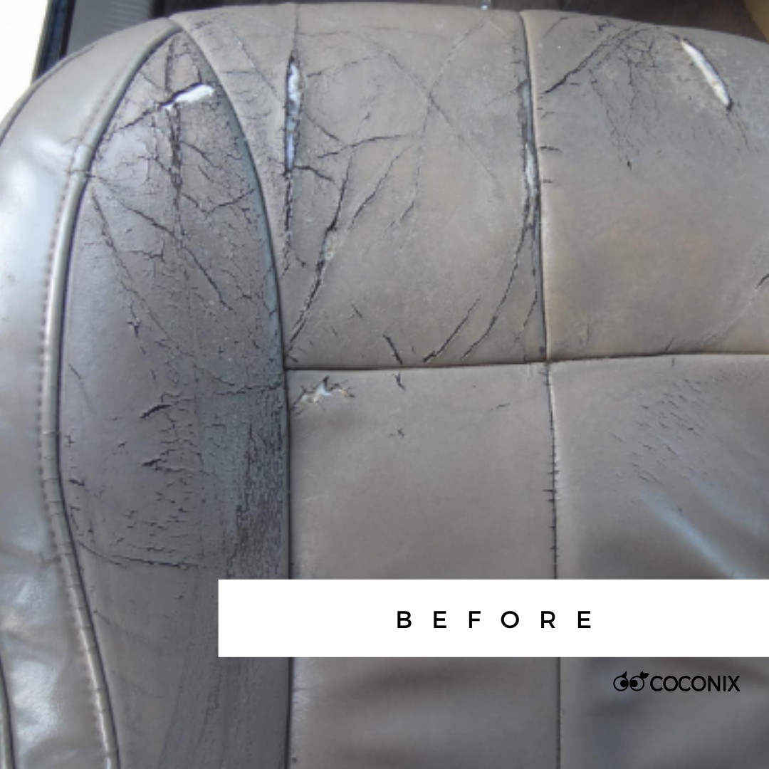 Leather Car Interior Before Coconix Repair