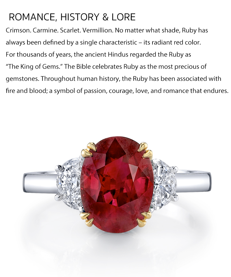 july birthstone ruby diamond ring