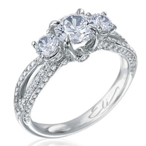 Three Stone Diamond Engagement Ring - 4th of July Blog