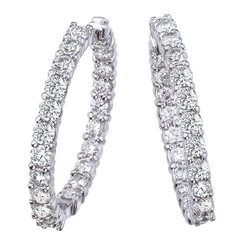 Roberto Coin 28mm Diamond Hoop Earrings 18K White Gold – NAGI