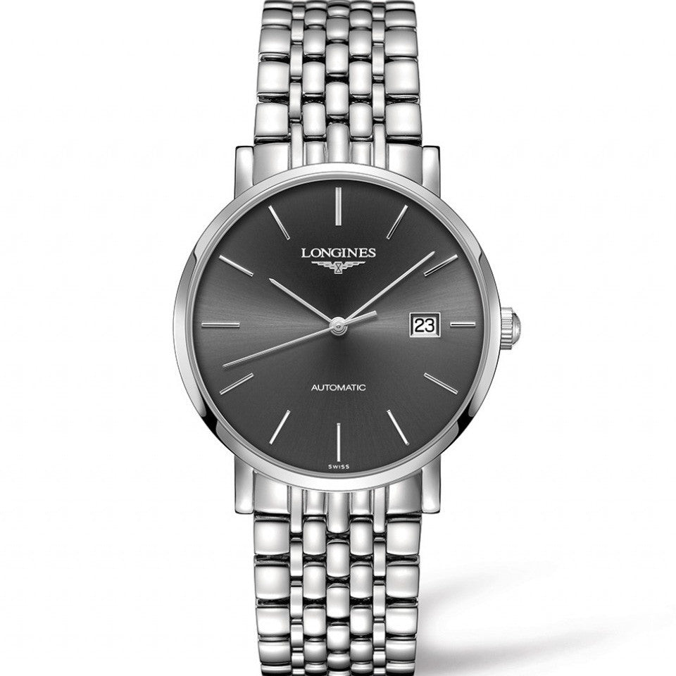 Longines Elegant Automatic Grey Dial Stainless Steel Watch 39MM L49104 ...