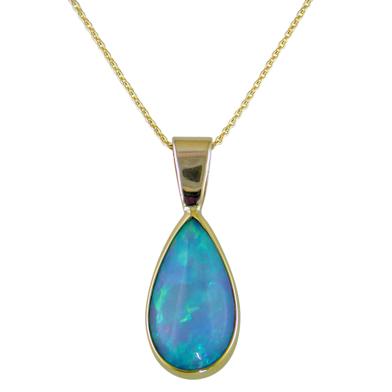 Ethiopian Opal Pear Shpe Necklace Pendant 22K & 14K Gold – NAGI