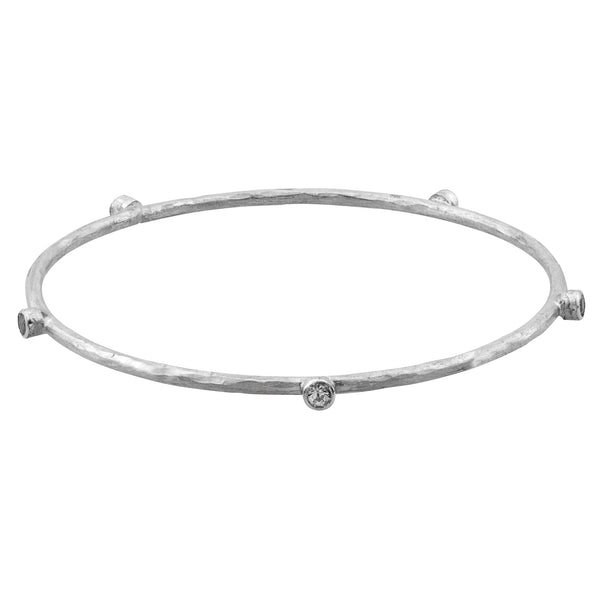 Lika Behar Silver Bangle Bracelet with 5 Sapphires – NAGI