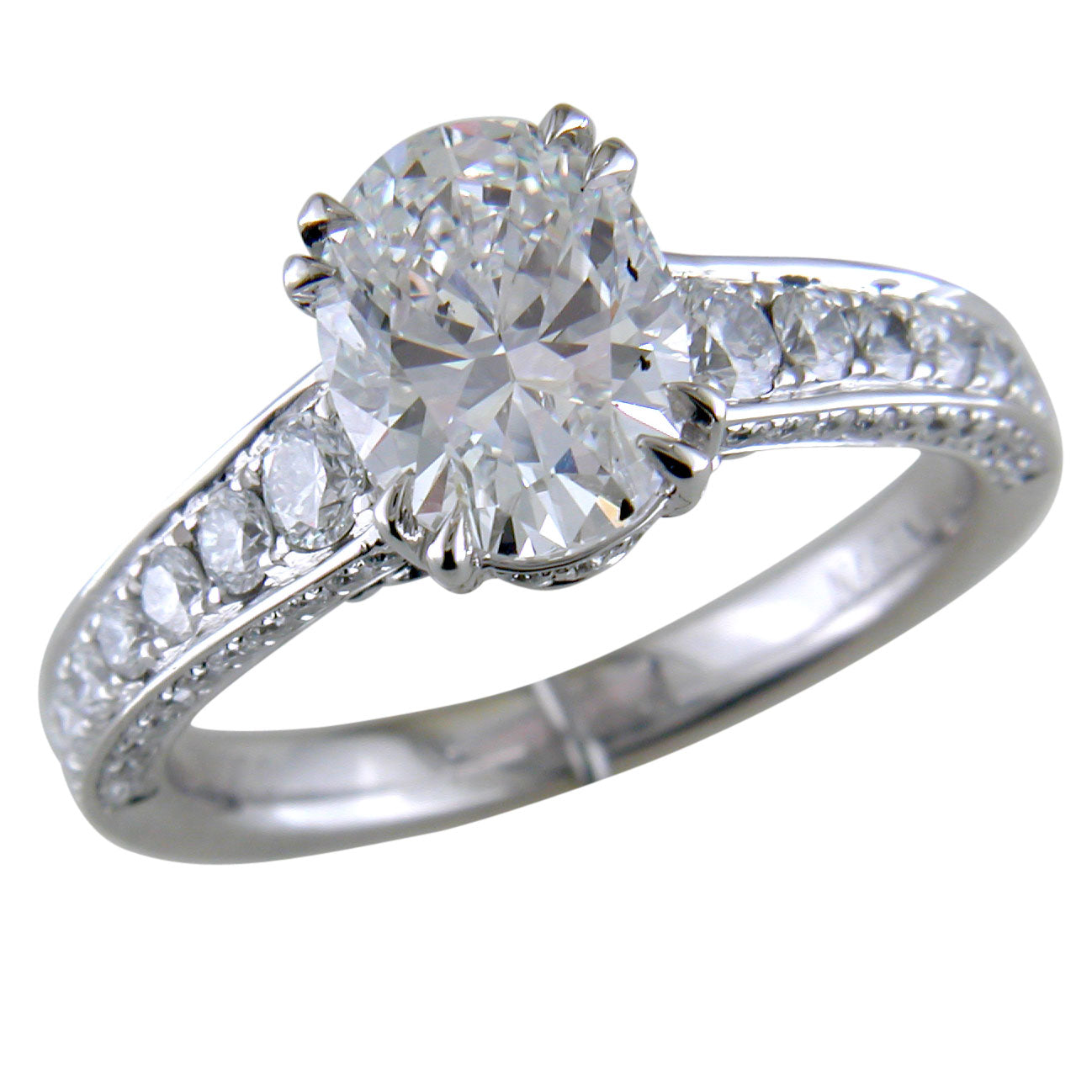 Oval Brilliant 2 Carat Diamond Platinum Engagement Ring | Nagi Jewelers