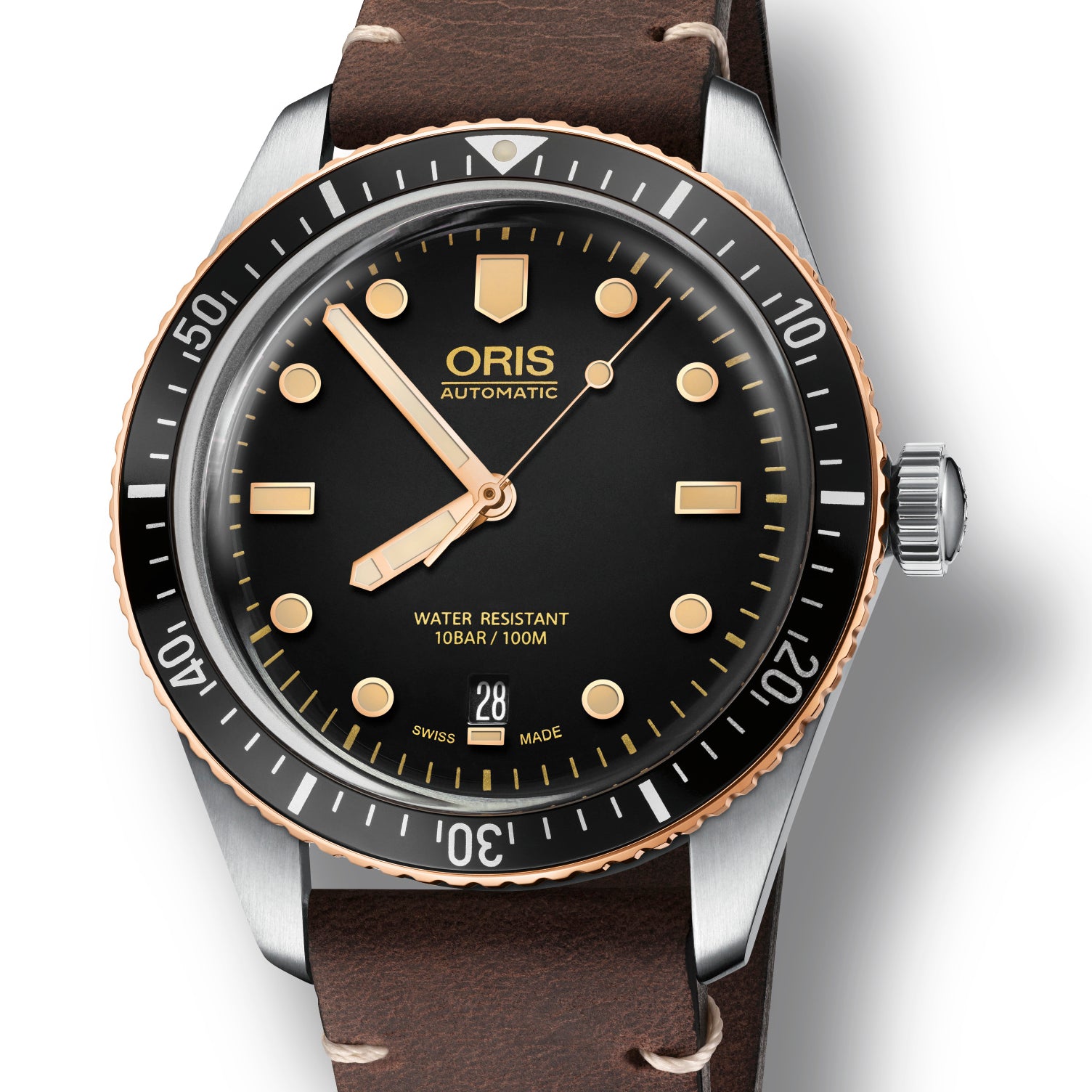Oris Divers 65 Black Bezel 40mm Brown Leather Watch – NAGI