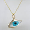 Kabana Kalo Mati 14K Yellow Gold Blue Evil Eye Diamond Pendant with Tu ...