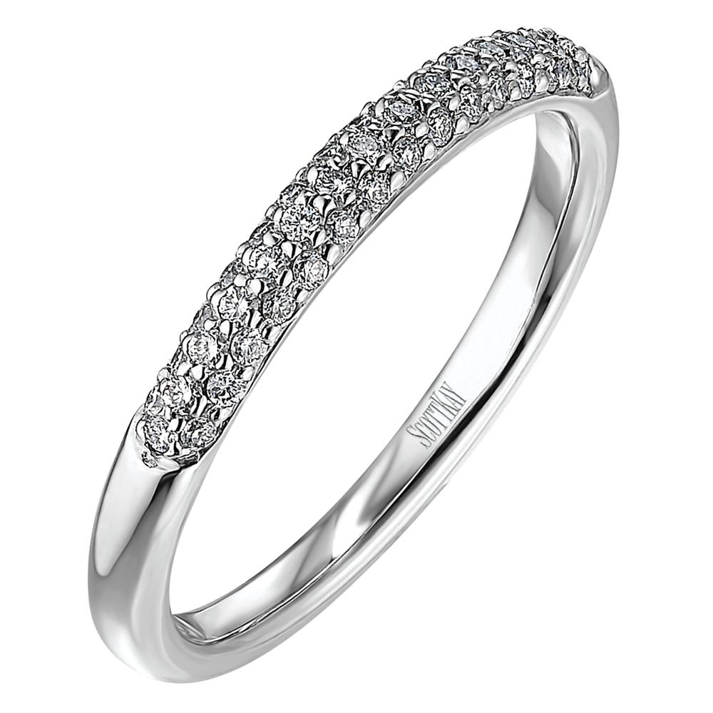 Scott Kay Diamond Three Row Wedding Band Ring Partial 19K White Gold