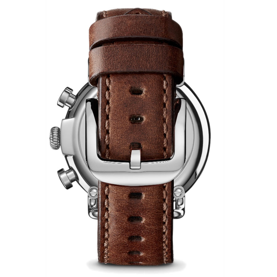 Shinola 41MM Runwell Chrono Royal Blue Dial Teak Leather Watch S011000 ...
