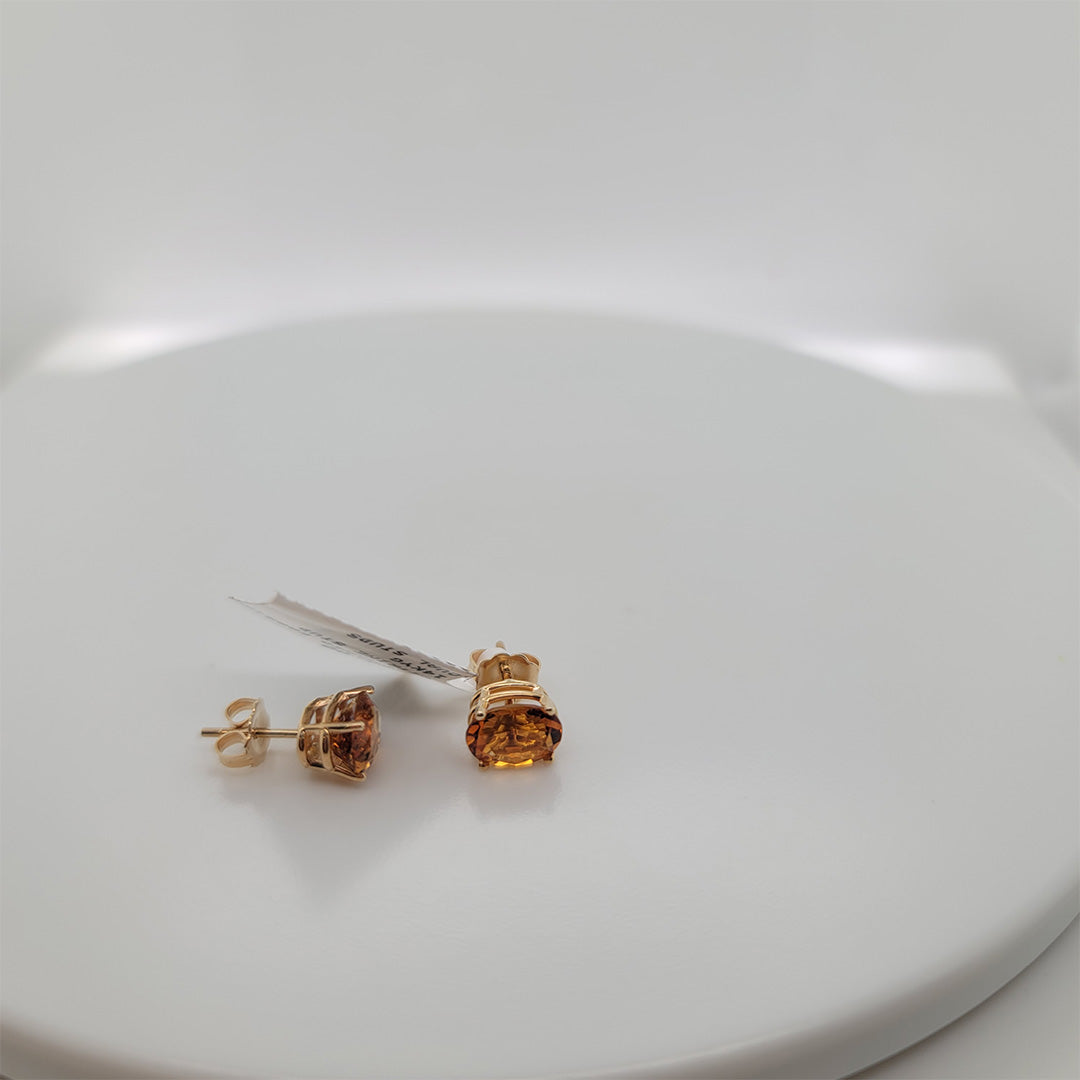 Pre-Owned 14k Gold Oval Citrine Stud Earrings