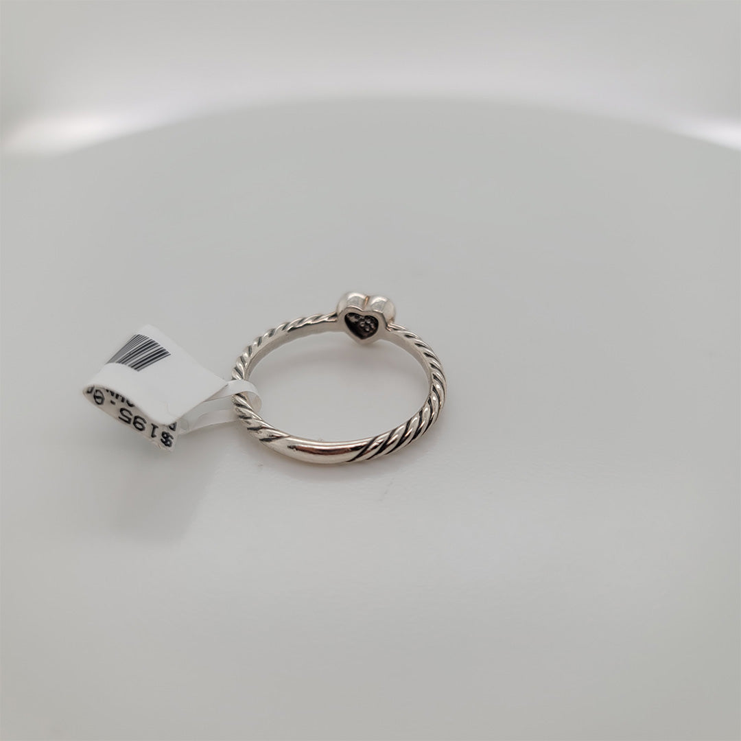 Pre-Owned David Yurman Cable Collectibles Heart Ring with Diamonds