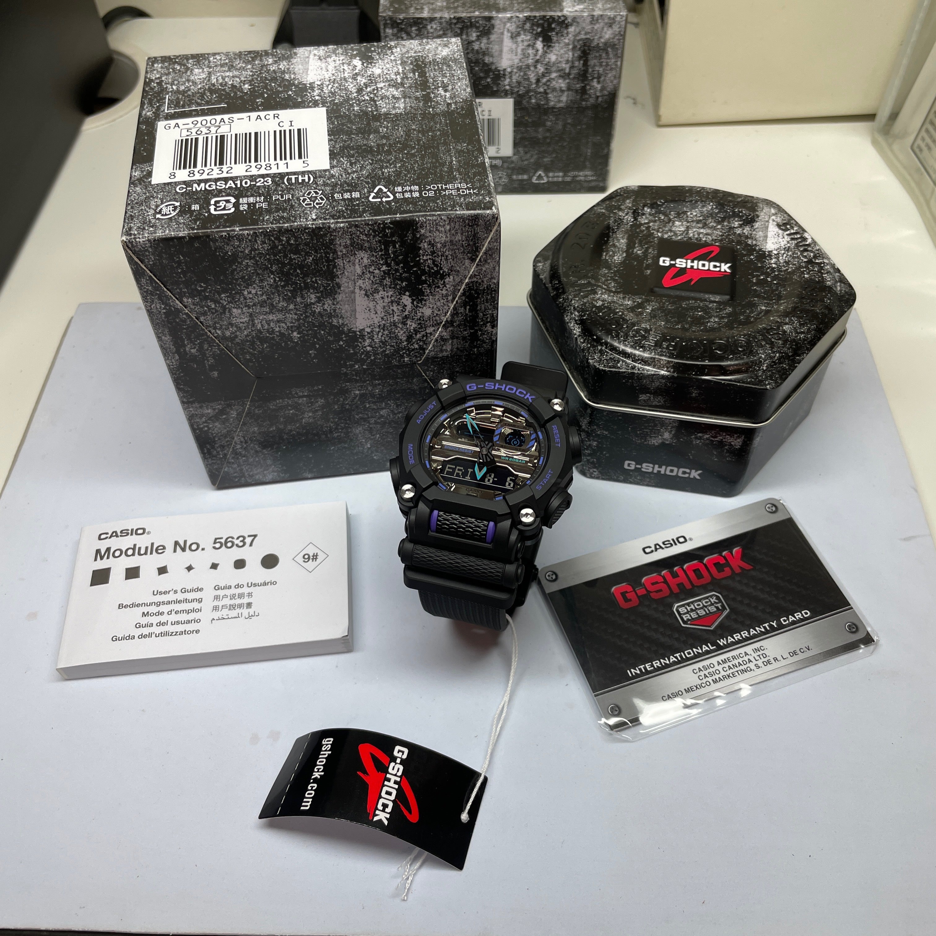 Casio G-Shock GA900AS-1A Astro World Space Watch Purple Silver Metallic