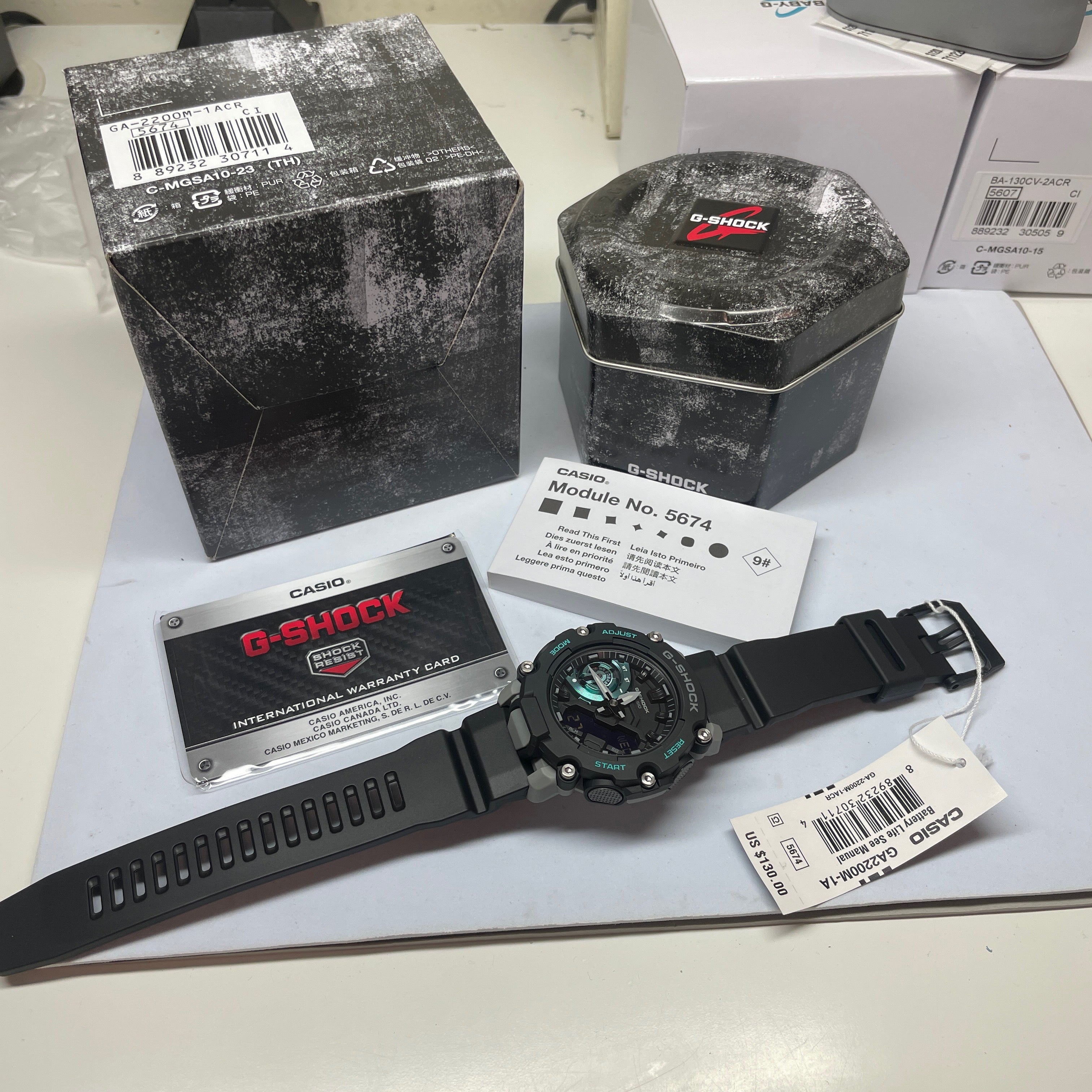 CASIO G-Shock GA2200M-1A Carbon Core Watch Blue Grey New 2021