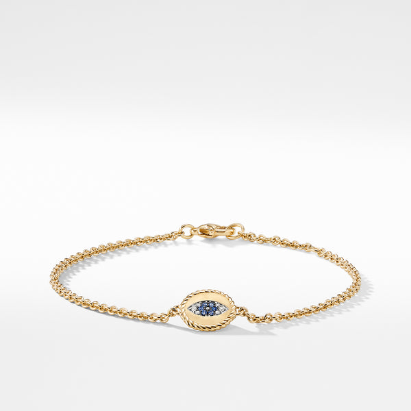 David Yurman Evil Eye Charm Bracelet with Blue Sapphire, Diamonds and ...