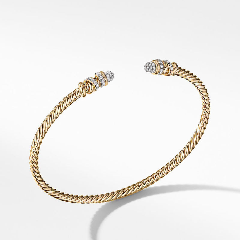 David Yurman Petite Helena Bracelet in 18K Yellow Gold with Diamonds – NAGI