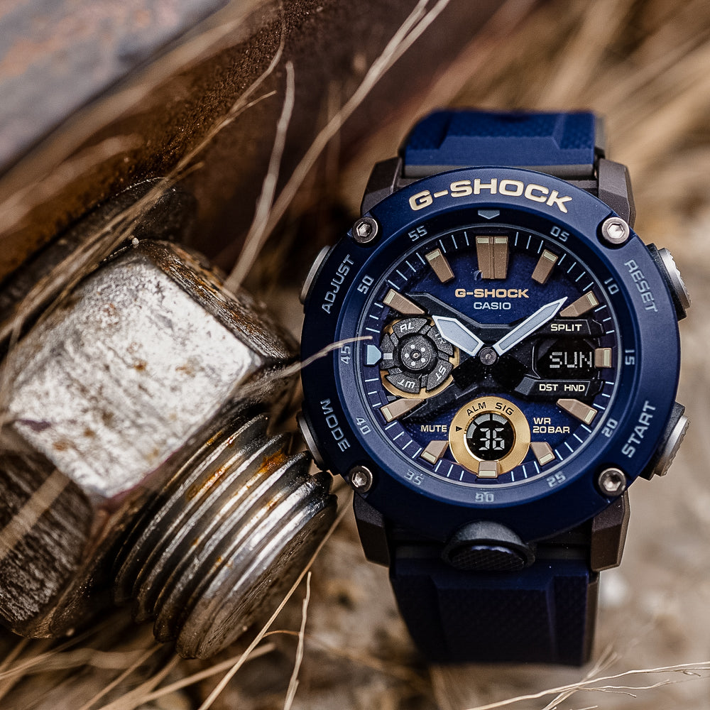 Casio G-Shock GA-2000-2A Carbon Core Guard Navy Blue Black ...