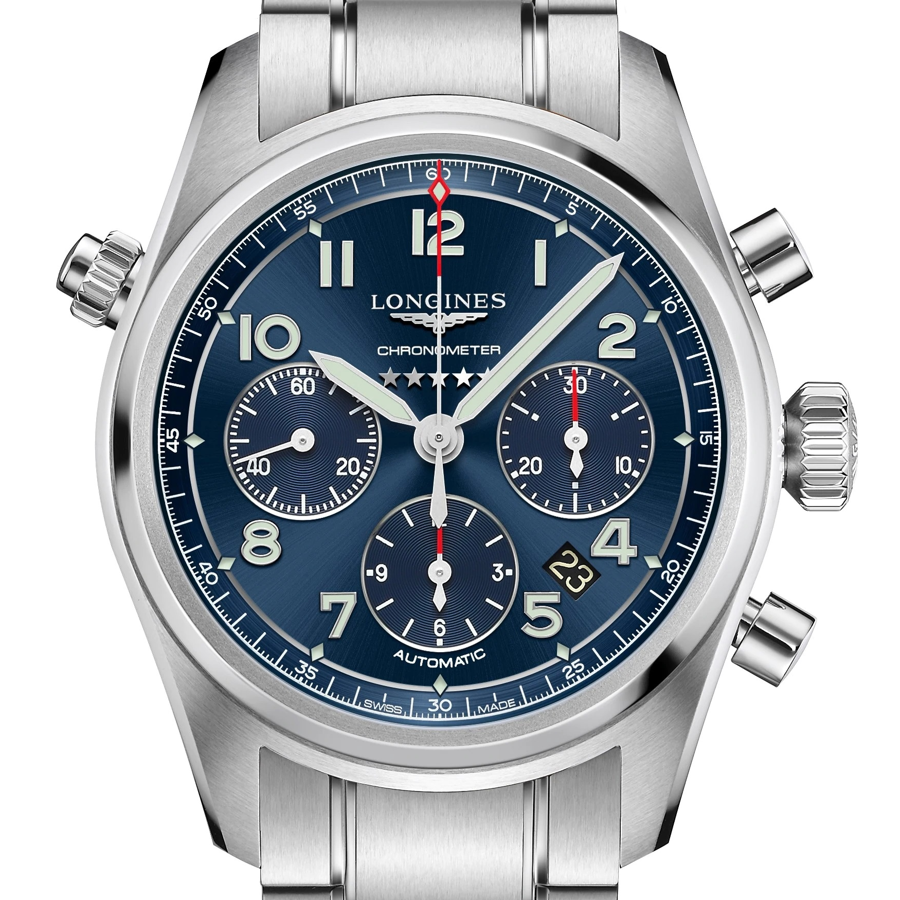 Longines Spirit 42MM Automatic Chronometer Chronograph Watch L38204936 ...