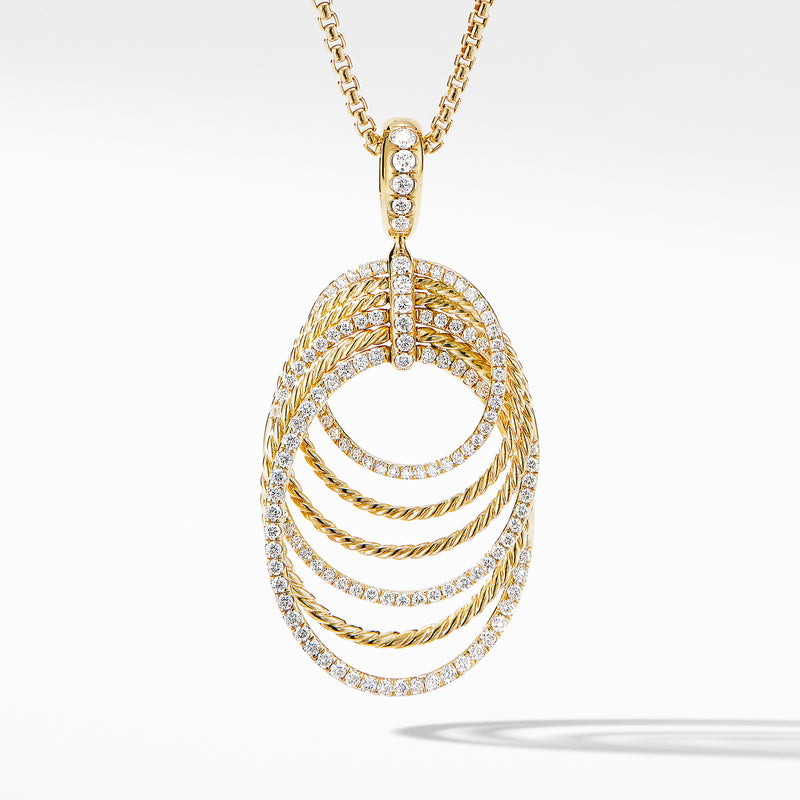 DY Origami Pendant Necklace in 18K Yellow Gold with Diamonds – NAGI