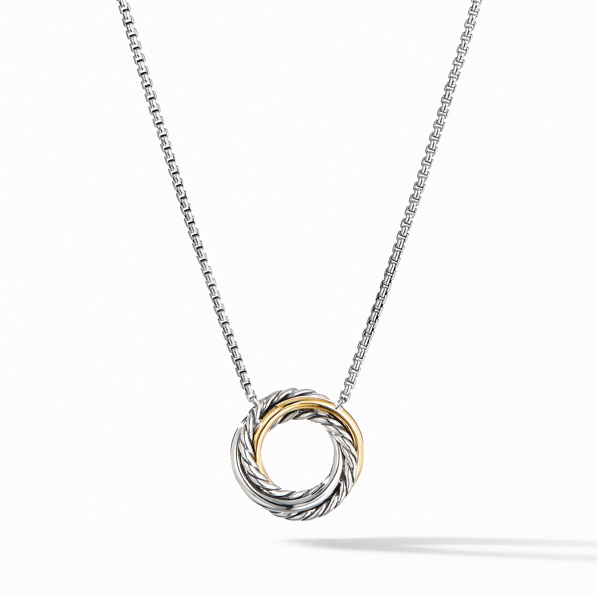David Yurman Crossover Mini Pendant Necklace with 18K Yellow Gold – NAGI