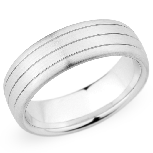 Christian Bauer Men's White Gold Brushed Wedding Band 14K 7mm – NAGI