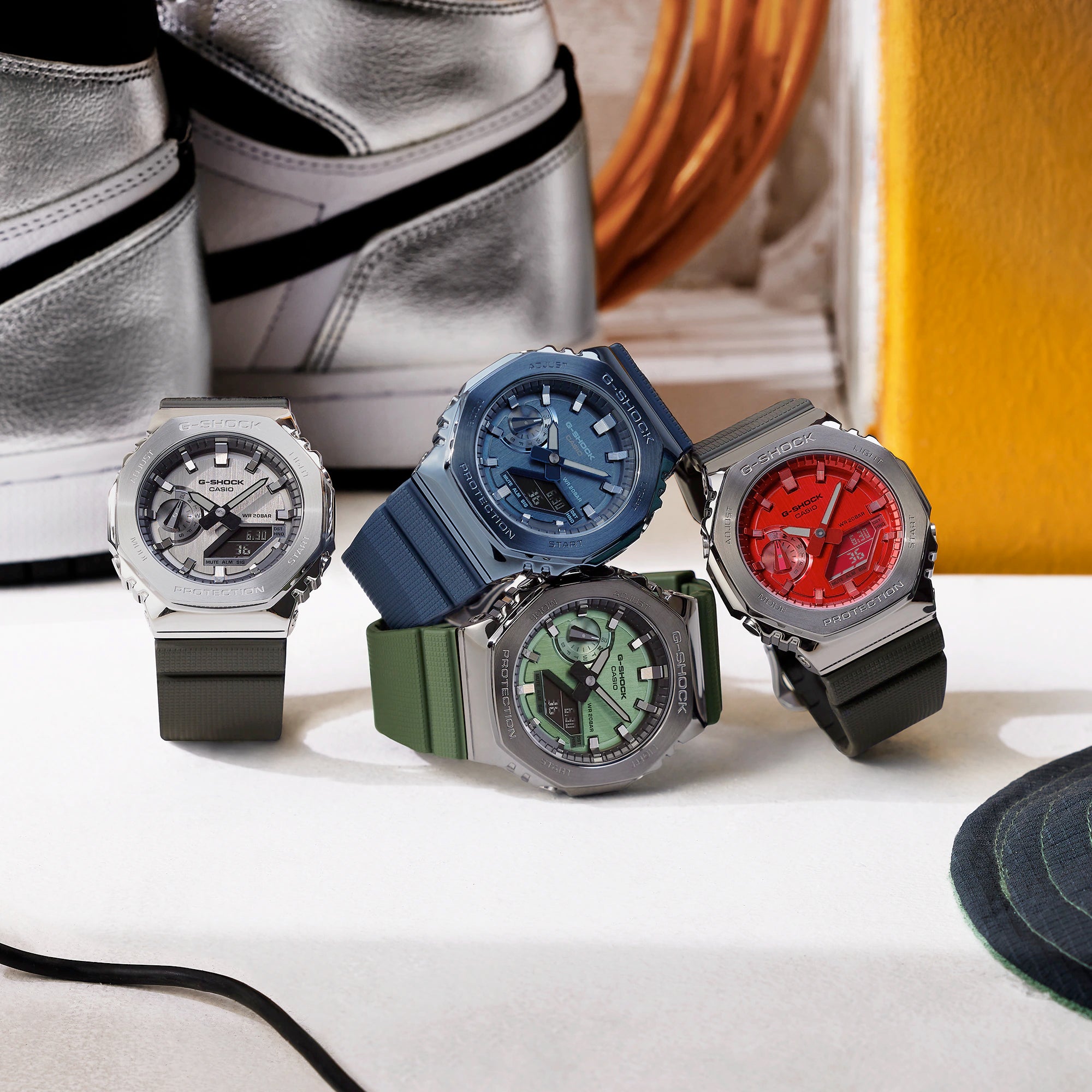 Casio G-Shock Green Dark Gray IP Bezel CasiOak GM2100B-3A GM2100 Series Watch