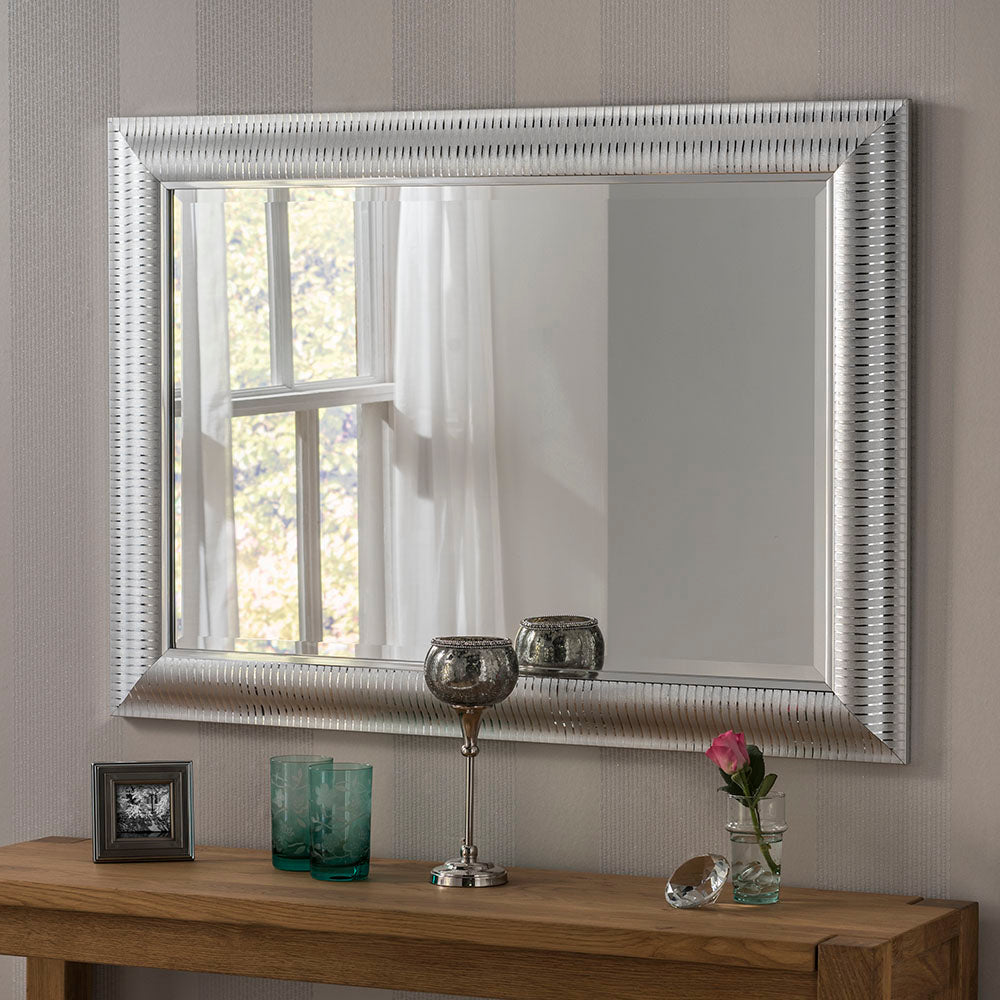 Yearn Rectangular YG226 Silver Mirror - LOUNGELIVING.CO.UK