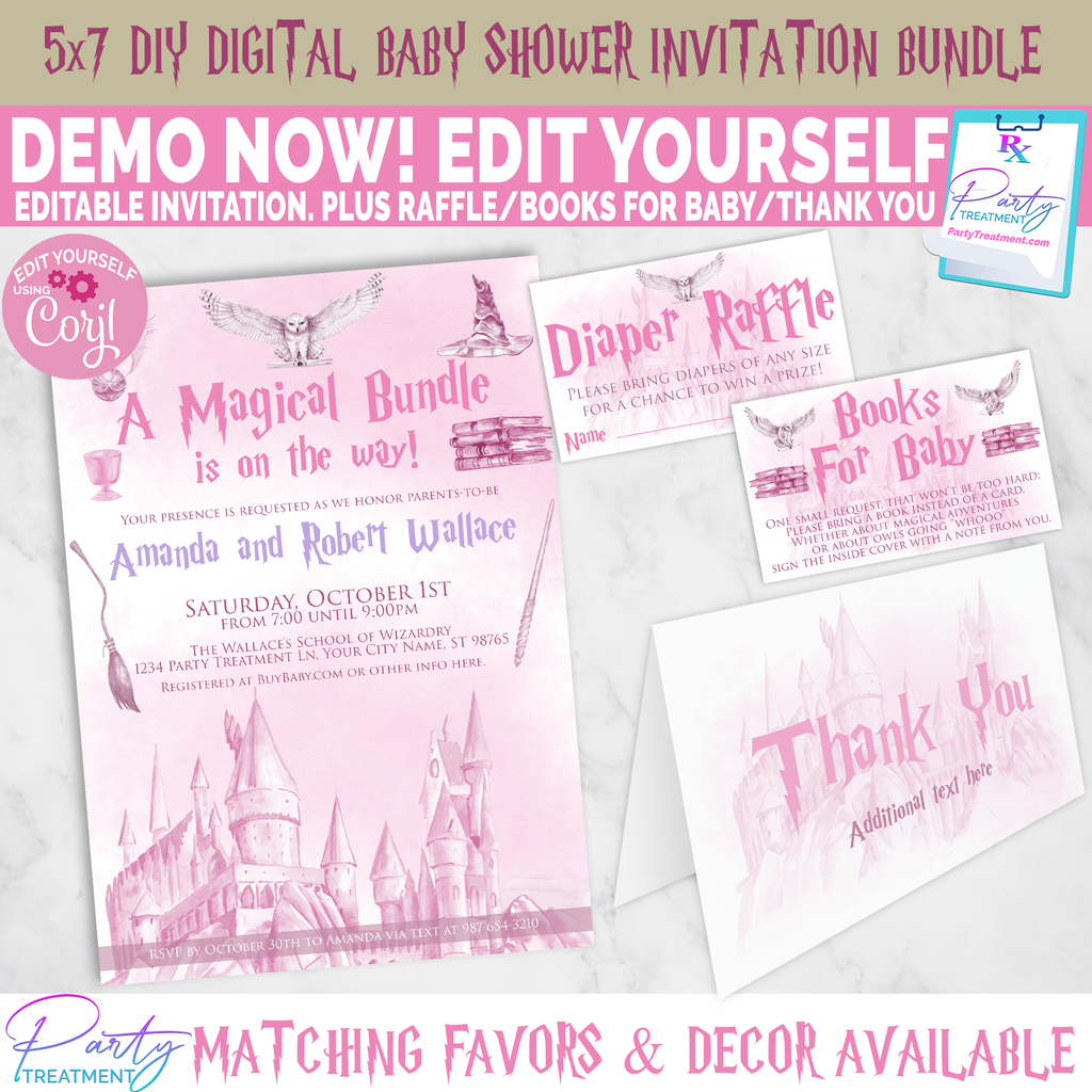 EDITABLE Baby Shower Invitation - Harry Potter Baby Shower