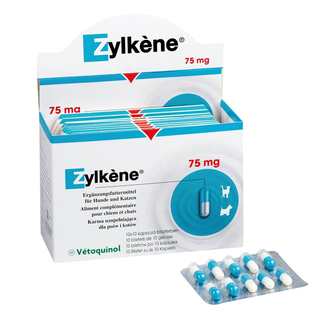 Zylkene For Small Dogs Cats 100 X 75mg Capsules Pet Care Fair