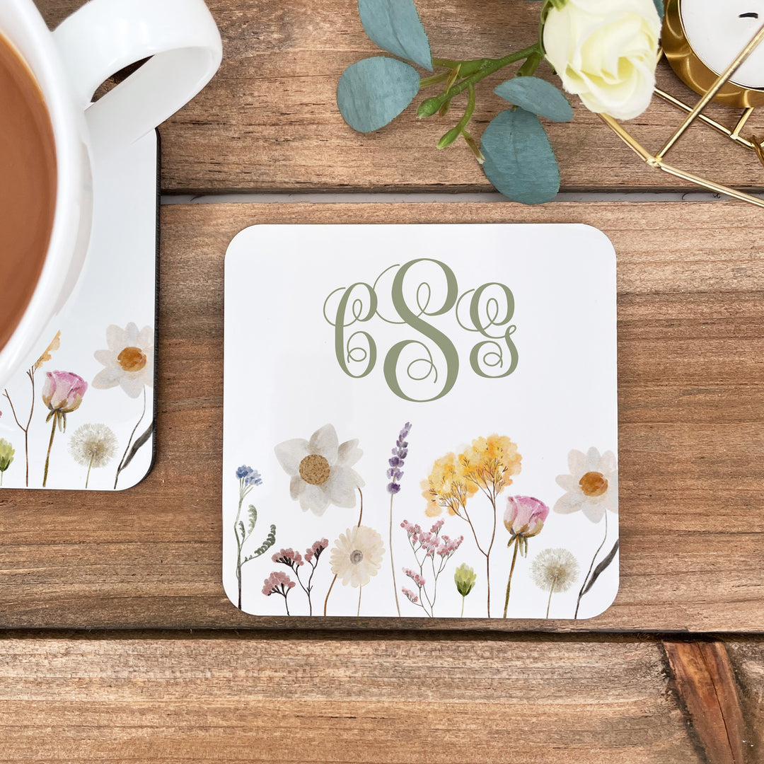 Monogram Round Cork Coasters – Best Day Ever Spot