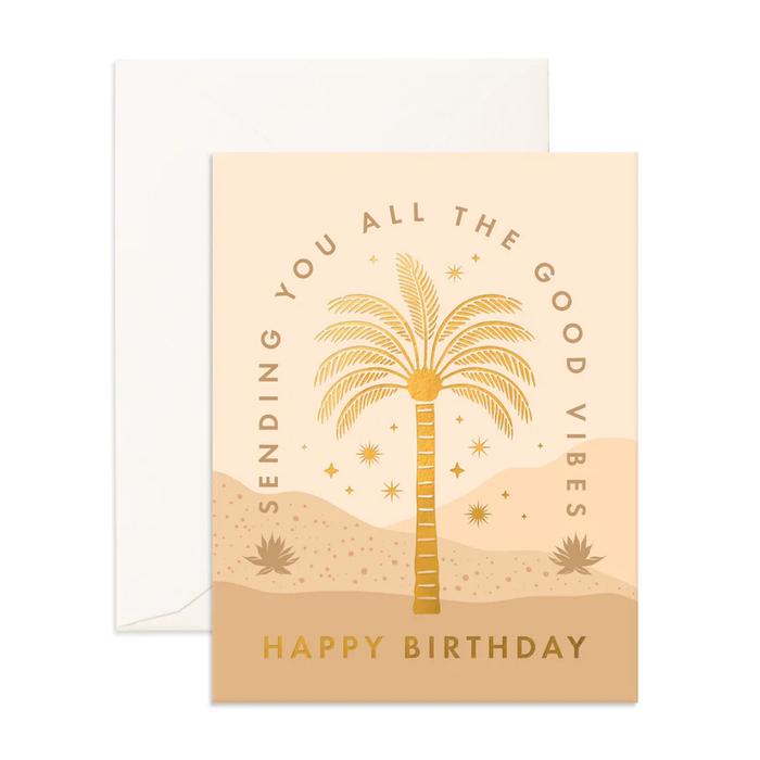 Fox & Fallow Greeting Card - Birthday Vibes Palm