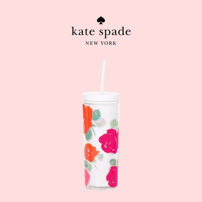 Kate Spade Acrylic Tumbler with Straw-Brushy Rose — PaperMarket