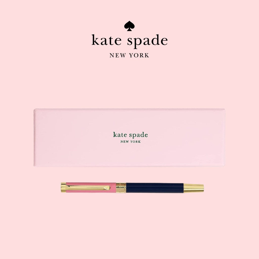 Kate Spade Ballpoint Pen-Pink & Navy Colorblock — PaperMarket
