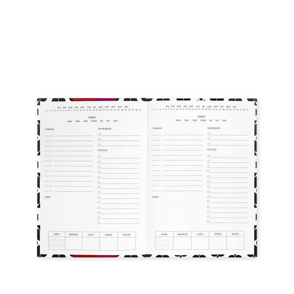 Kate Spade Daily To-Do Planner-Black Spade Flower — PaperMarket
