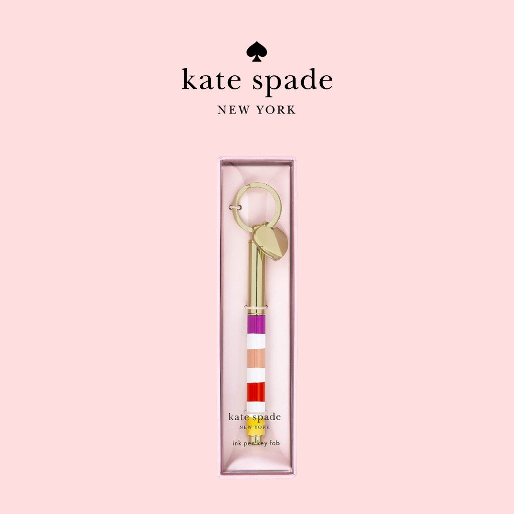 Kate Spade Ink Pen Key Fob-Candy Stripe — PaperMarket