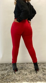 sexy red jeans