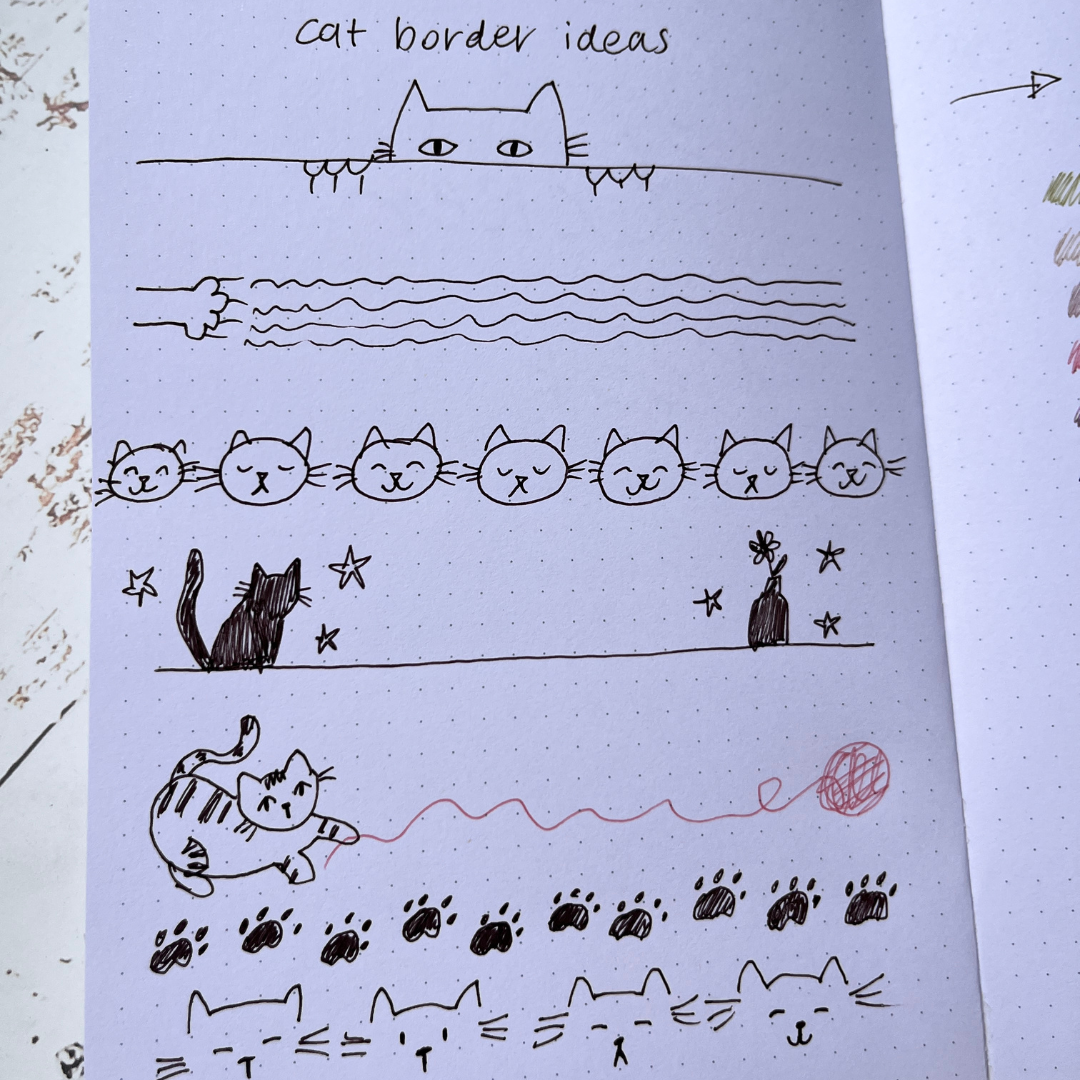 Cat themed dividers for your journal or bujo